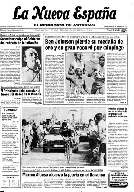 Portada Martes 27 de  de 1988