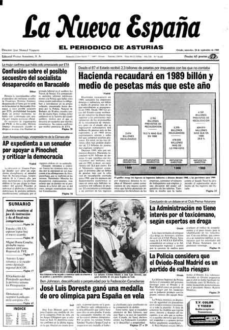 Portada Miércoles 28 de  de 1988