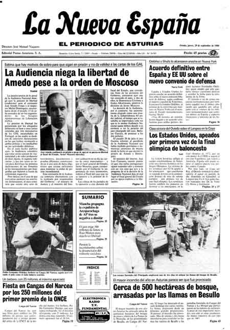 Portada Jueves 29 de  de 1988