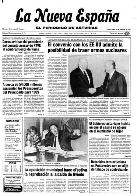 Portada Viernes 30 de  de 1988