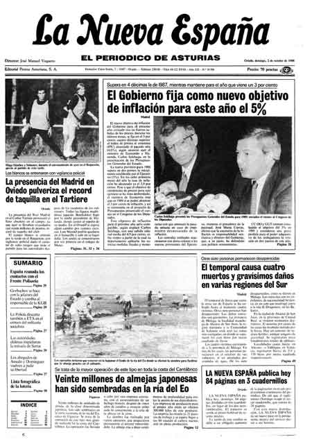 Portada Domingo 2 de Octubre de 1988