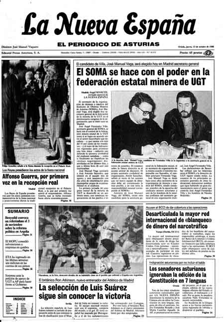 Portada Jueves 13 de Octubre de 1988