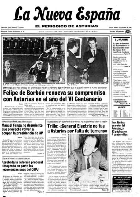 Portada Sábado 15 de Octubre de 1988