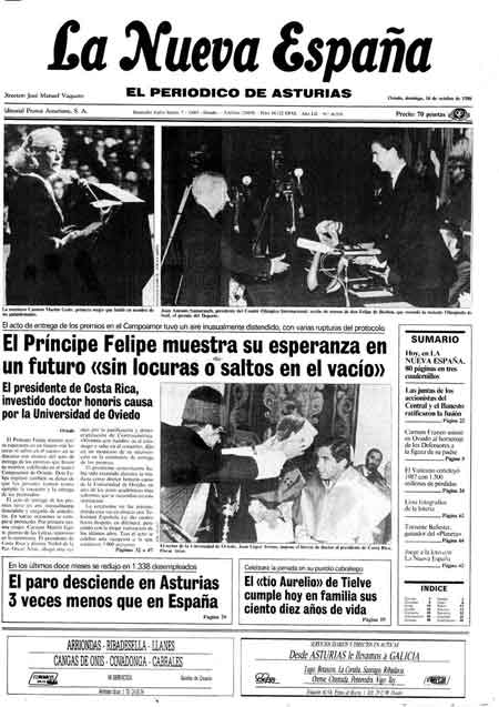 Portada Domingo 16 de Octubre de 1988