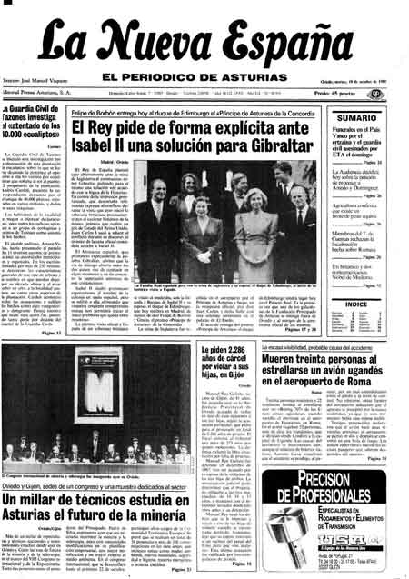 Portada Martes 18 de Octubre de 1988
