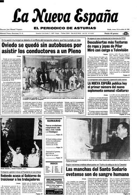 Portada Viernes 21 de Octubre de 1988