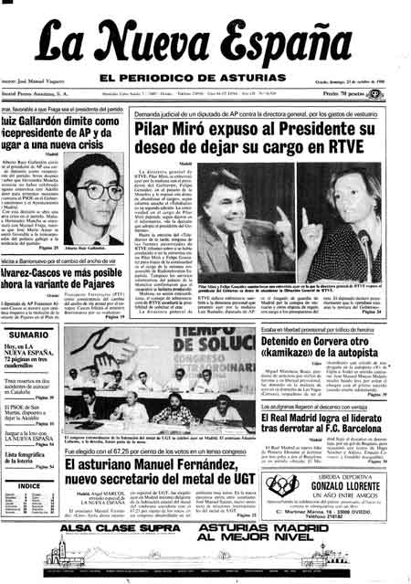 Portada Domingo 23 de Octubre de 1988