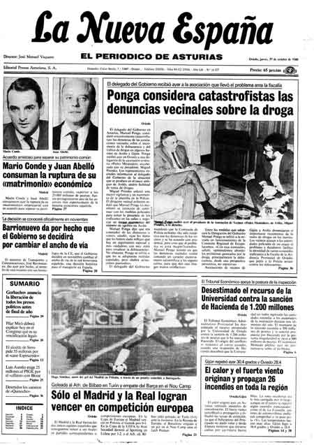 Portada Jueves 27 de Octubre de 1988