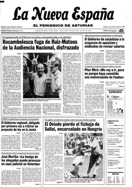 Portada Viernes 28 de Octubre de 1988