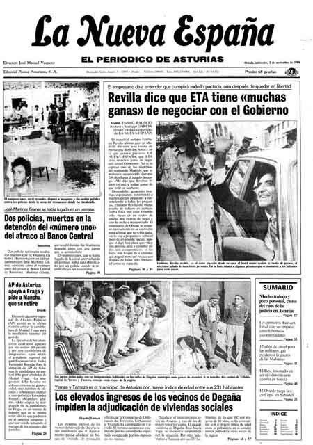 Portada Miércoles 2 de Noviembre de 1988