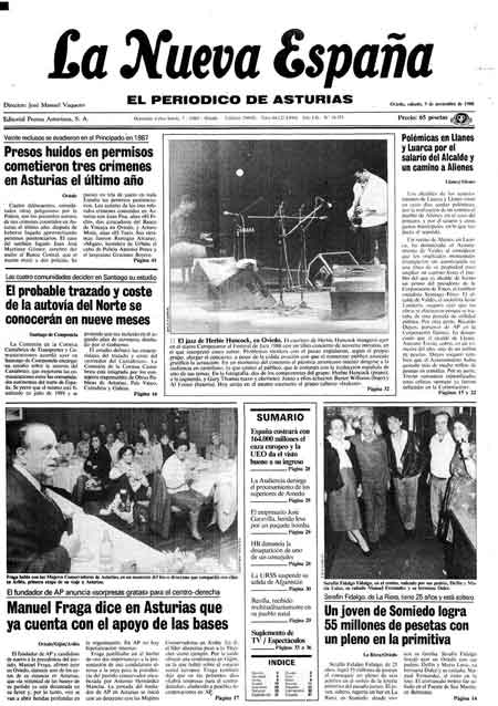 Portada Sábado 5 de Noviembre de 1988