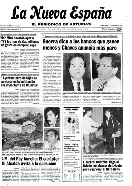 Portada Viernes 11 de Noviembre de 1988
