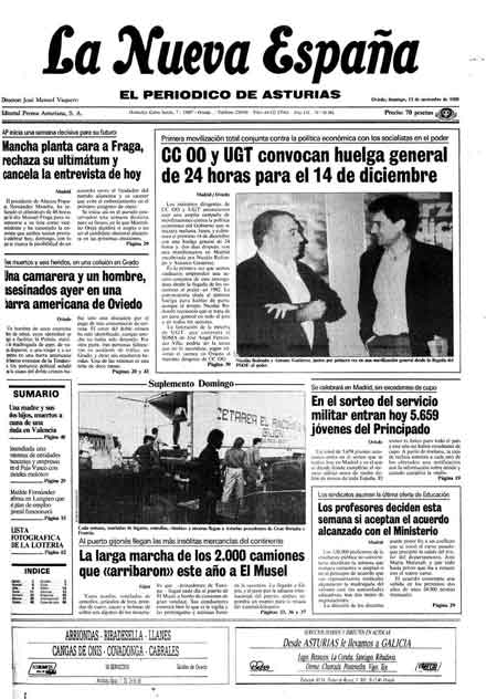 Portada Domingo 13 de Noviembre de 1988