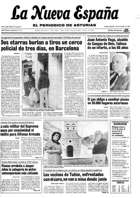 Portada Miércoles 16 de Noviembre de 1988