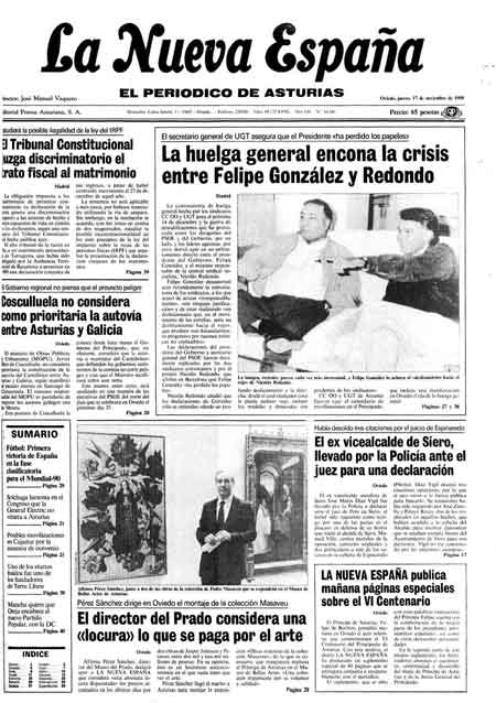 Portada Jueves 17 de Noviembre de 1988