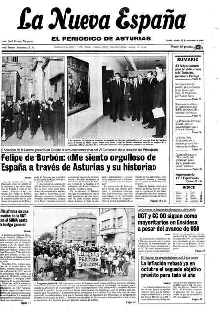 Portada Sábado 19 de Noviembre de 1988