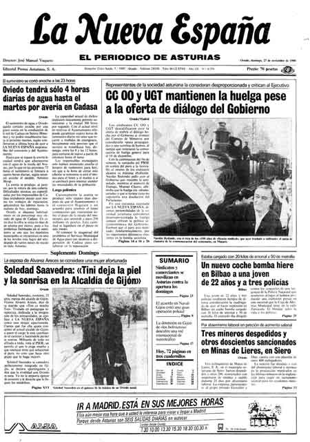 Portada Domingo 27 de Noviembre de 1988
