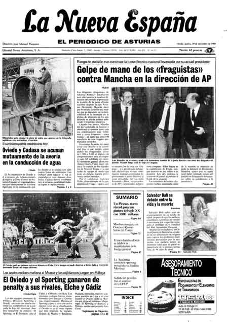 Portada Martes 29 de Noviembre de 1988