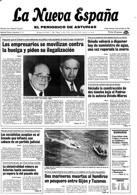 Portada Miércoles 30 de Noviembre de 1988