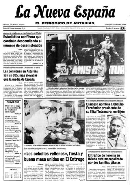 Portada Jueves 1 de Diciembre de 1988