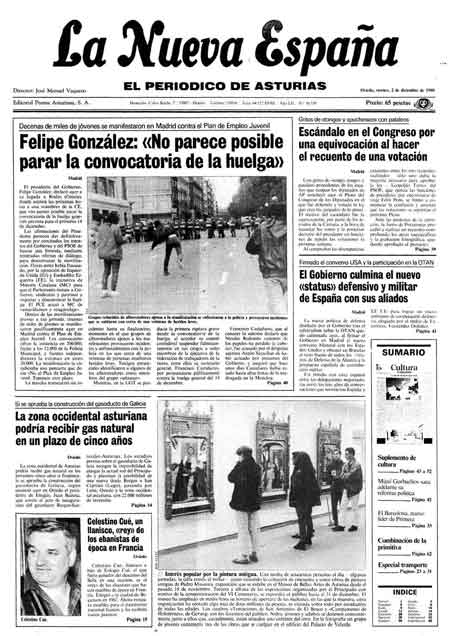 Portada Viernes 2 de Diciembre de 1988
