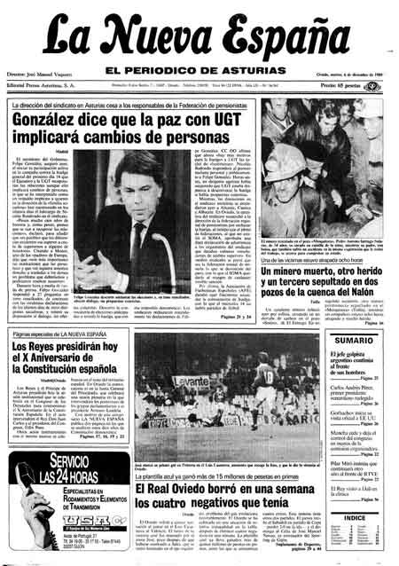 Portada Martes 6 de Diciembre de 1988