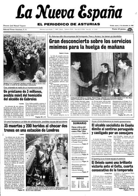 Portada Martes 13 de Diciembre de 1988