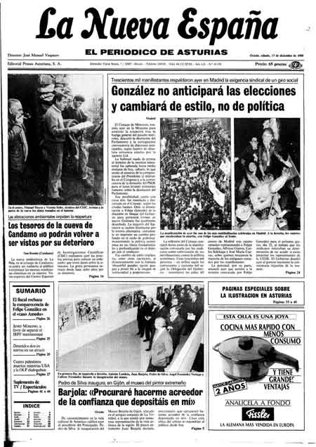 Portada Sábado 17 de Diciembre de 1988