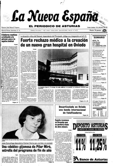 Portada Domingo 18 de Diciembre de 1988