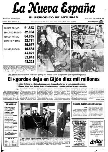 Portada Viernes 23 de Diciembre de 1988