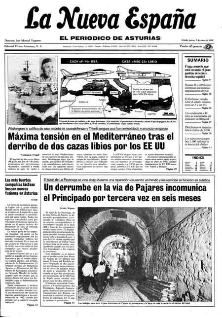 Portada Jueves 5 de  de 1989