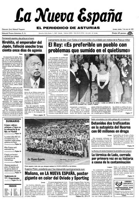 Portada Sábado 7 de  de 1989