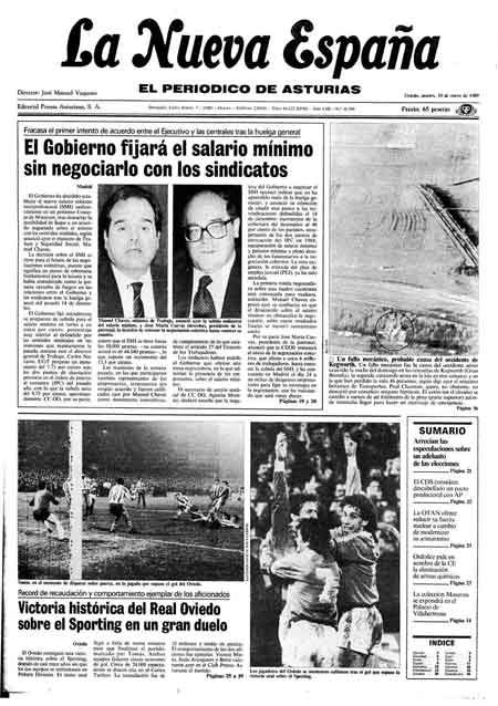 Portada Martes 10 de  de 1989