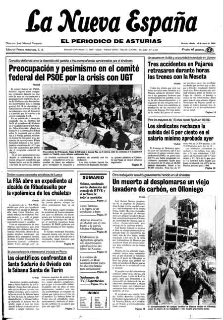 Portada Sábado 14 de  de 1989