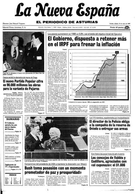 Portada Sábado 21 de  de 1989