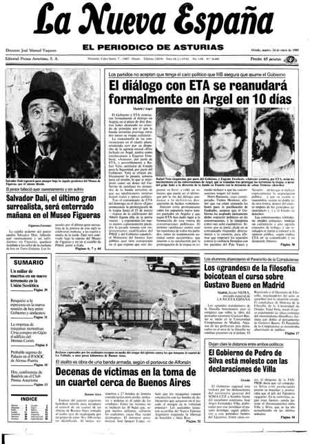 Portada Martes 24 de  de 1989