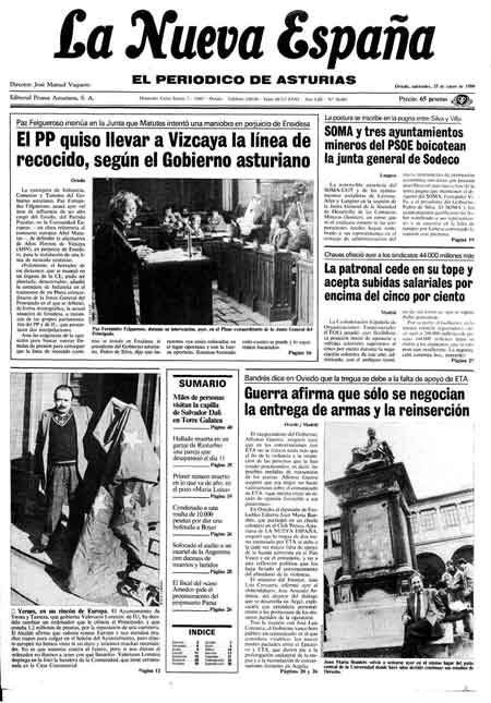 Portada Miércoles 25 de  de 1989