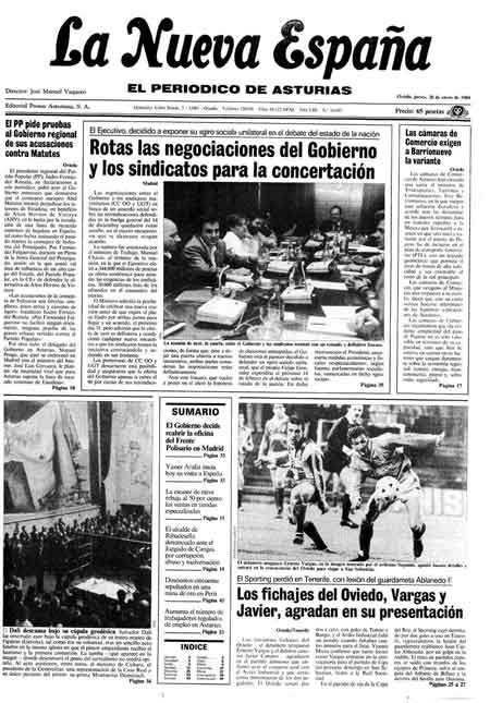 Portada Jueves 26 de  de 1989