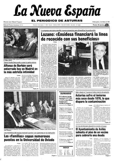 Portada Jueves 2 de  de 1989
