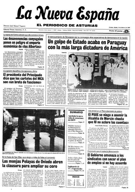 Portada Sábado 4 de  de 1989