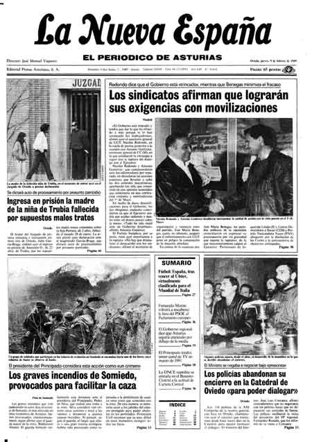 Portada Jueves 9 de  de 1989
