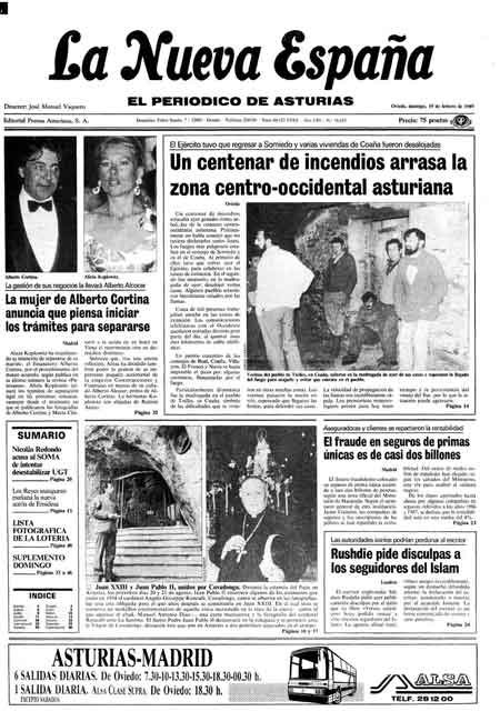 Portada Domingo 19 de  de 1989
