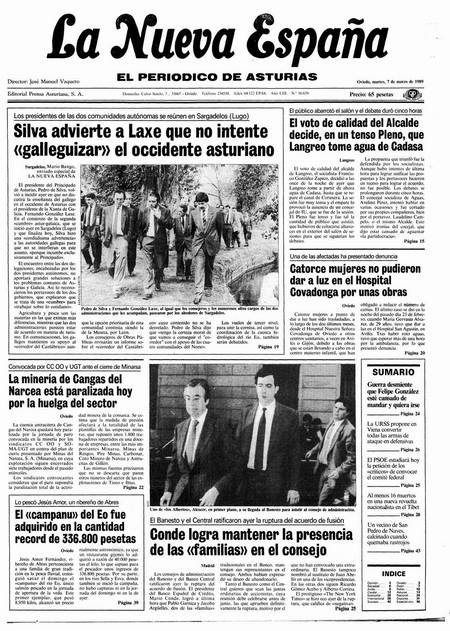 Portada Martes 7 de  de 1989
