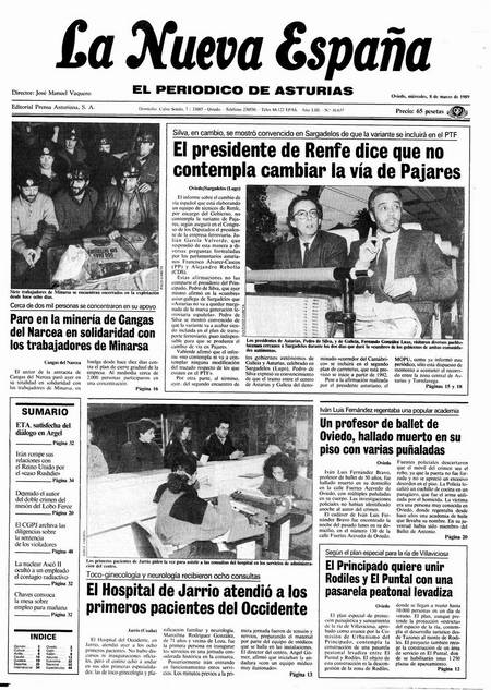 Portada Miércoles 8 de  de 1989