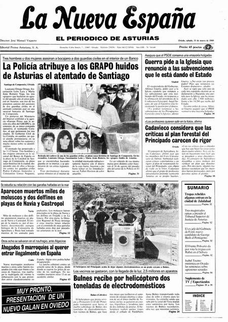 Portada Sábado 11 de  de 1989