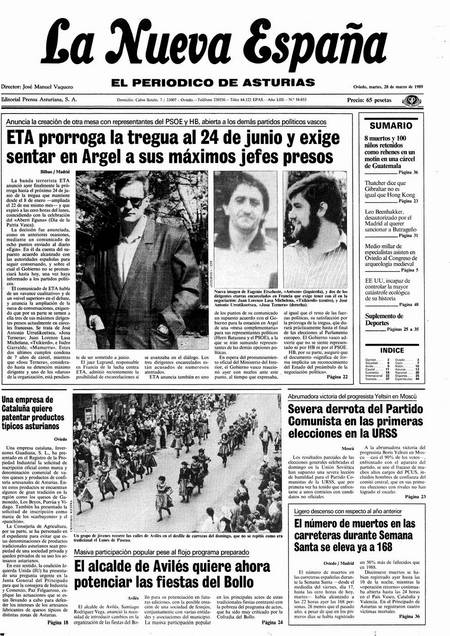 Portada Martes 28 de  de 1989