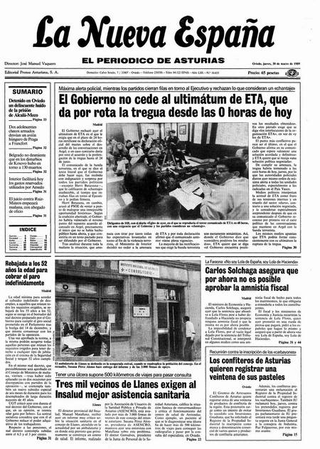 Portada Jueves 30 de  de 1989