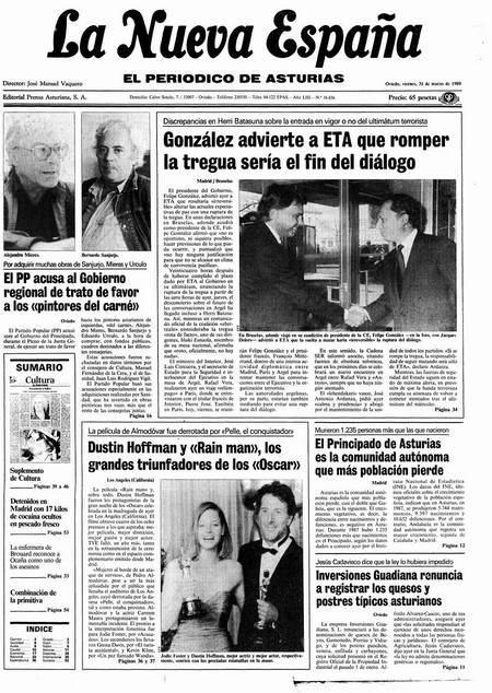 Portada Viernes 31 de  de 1989