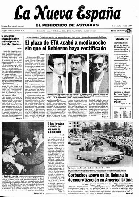 Portada Martes 4 de  de 1989