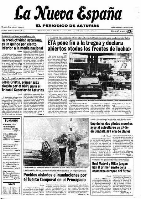 Portada Miércoles 5 de  de 1989